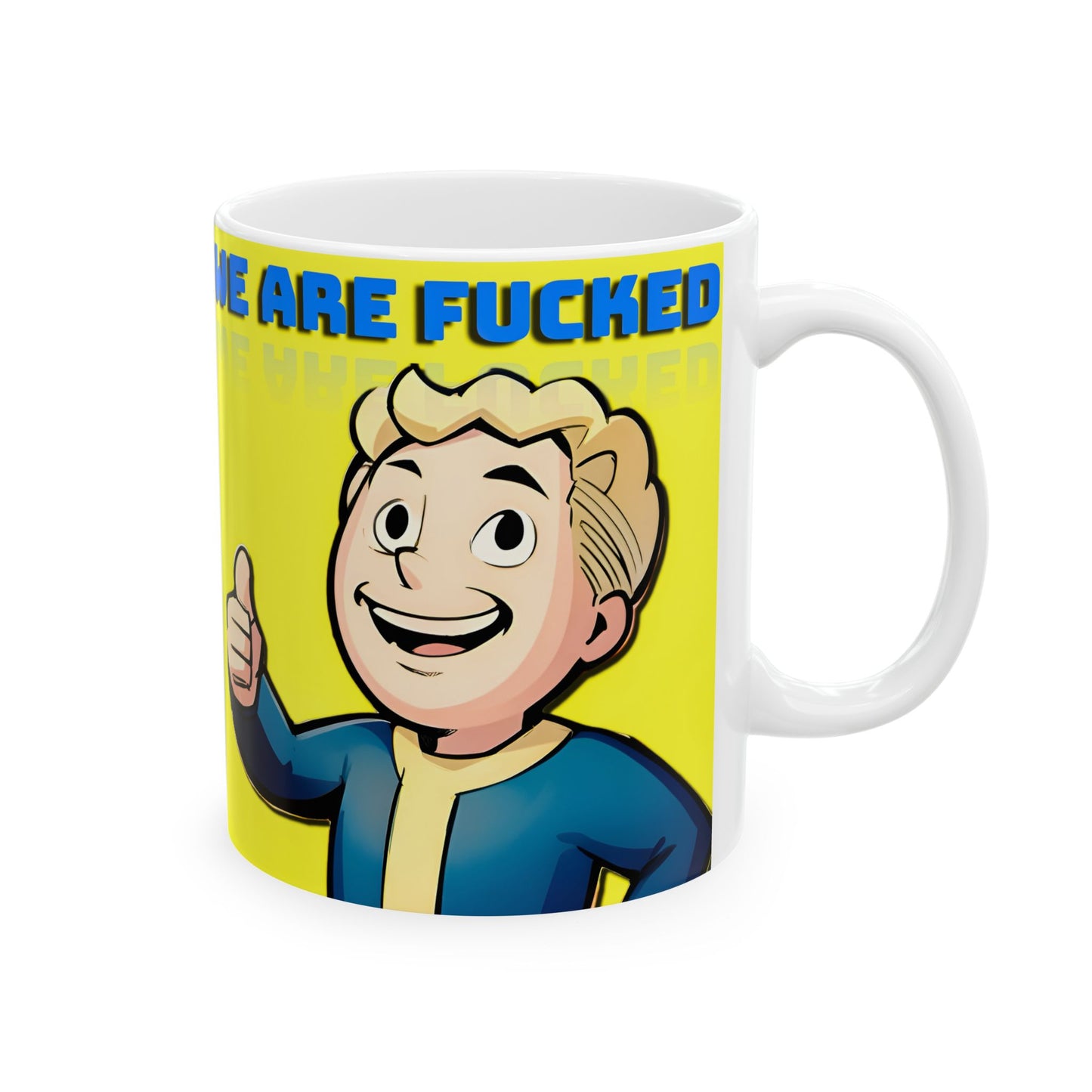 Funny Cartoon Ceramic Mug, Gift for Gamers, Coffee Cup with Humor, Perfect for Birthdays, Fun Office Decor, Playful Collectible