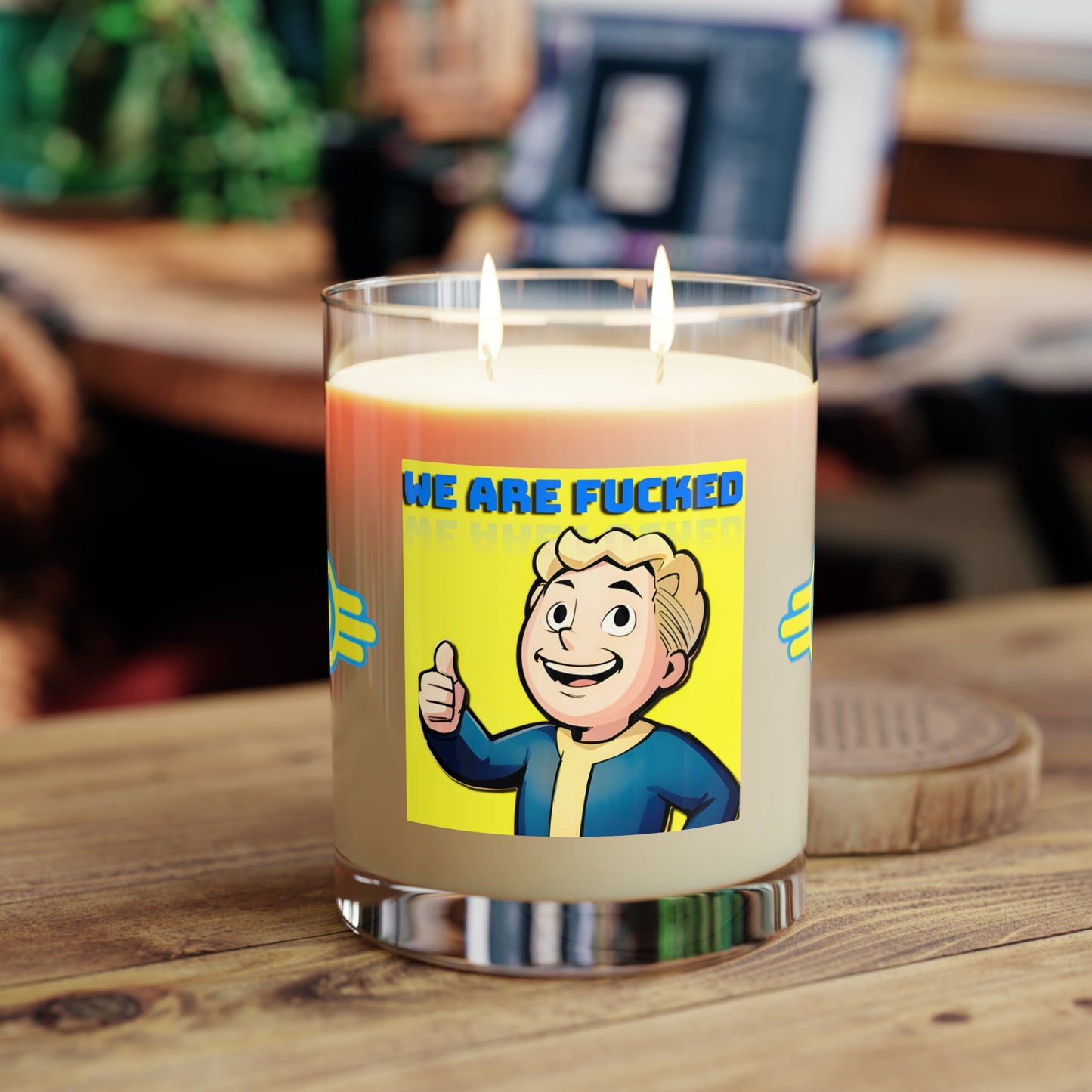Scented Candle - Vaultboy Fallout Design, Glass, 11oz - Gamer Gift, Gaming Decor, Funny Candle, Novelty Present, Handmade Aromatherapy
