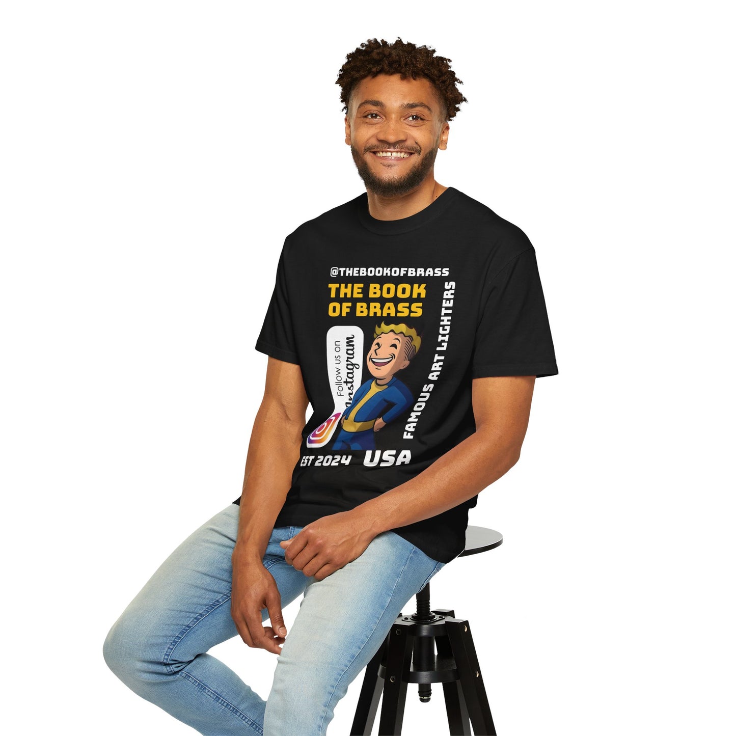 Art lighter Company T-shirt, Official Book of Brass Tee, Unisex Garment-Dyed Shirt, Unique Mens Womens Top, Retro Music Band Merch