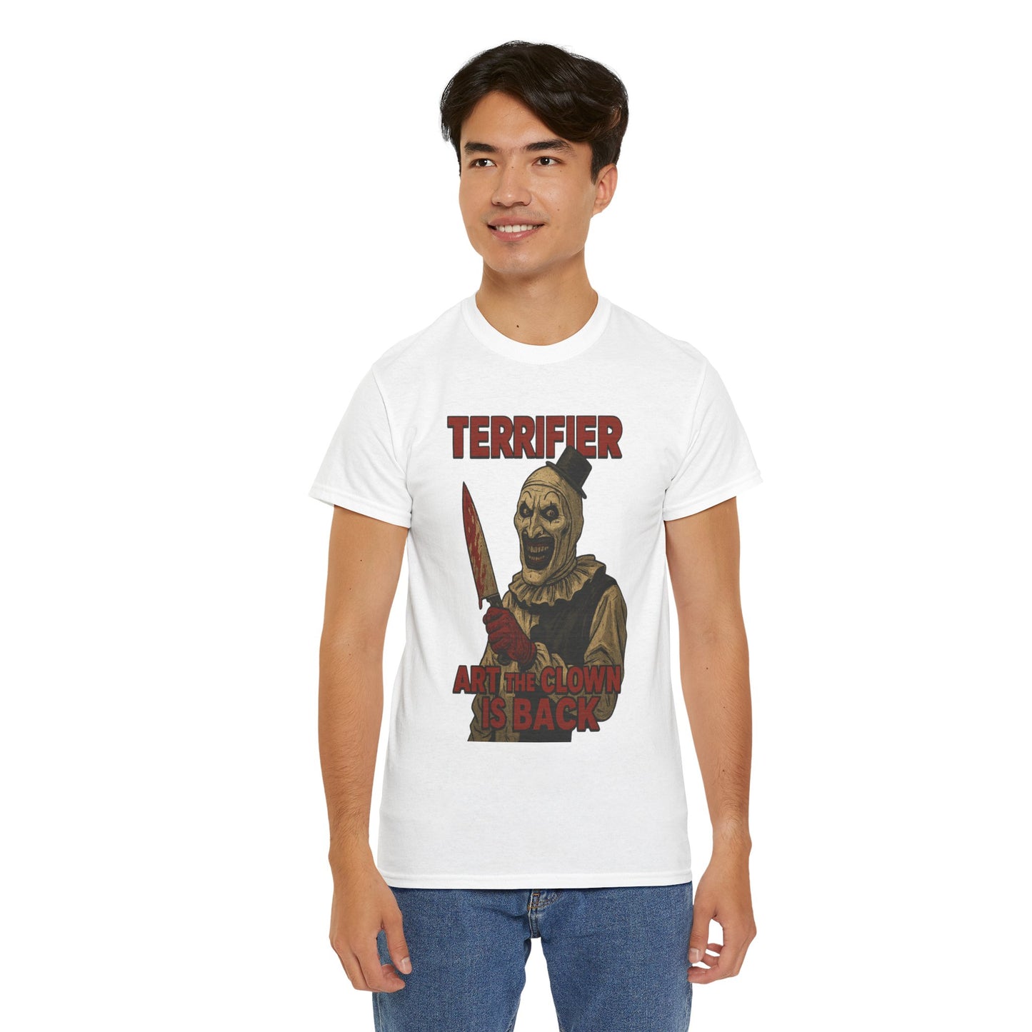 Terrifier Horror Fan Tee, Unisex Cotton Shirt, Scary Movie Merchandise, Gift for Horror Lovers, Halloween Clothing