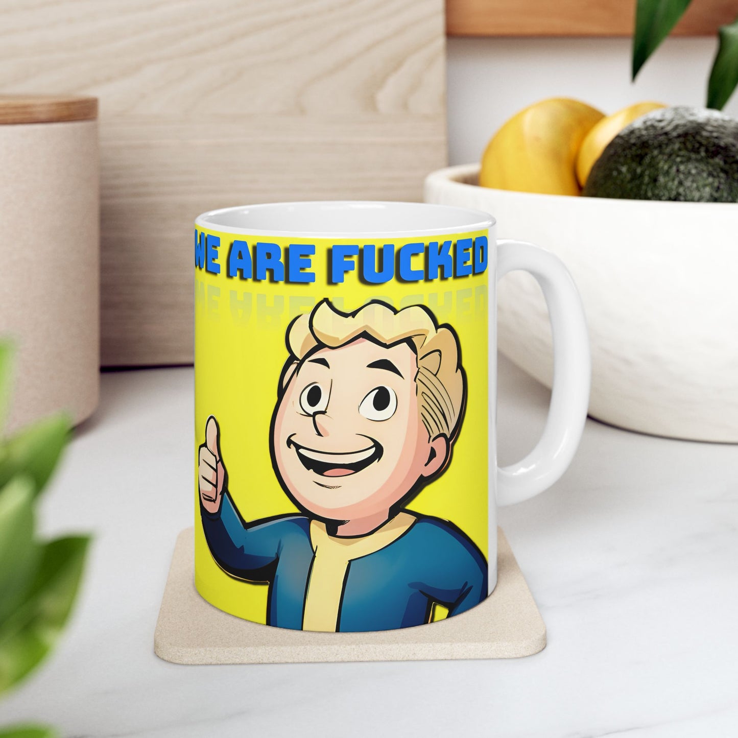 Funny Cartoon Ceramic Mug, Gift for Gamers, Coffee Cup with Humor, Perfect for Birthdays, Fun Office Decor, Playful Collectible