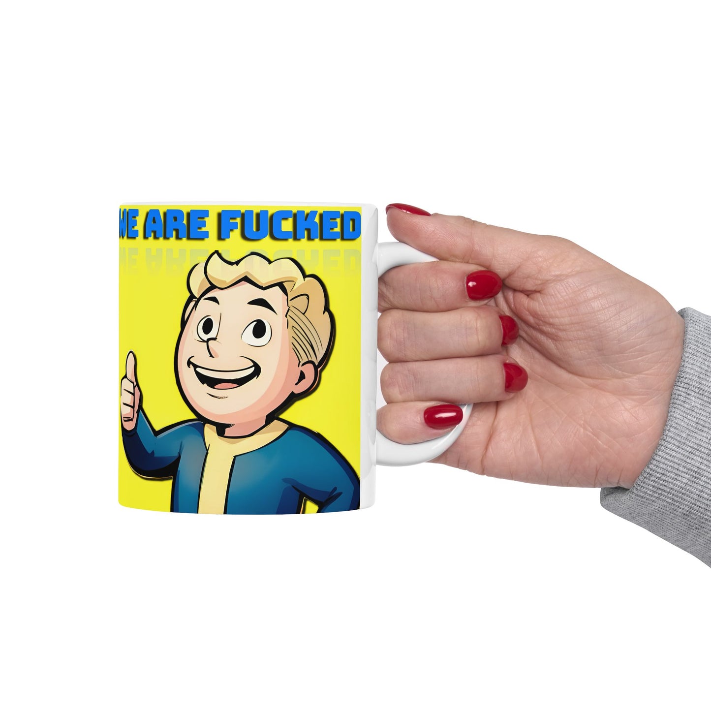 Funny Cartoon Ceramic Mug, Gift for Gamers, Coffee Cup with Humor, Perfect for Birthdays, Fun Office Decor, Playful Collectible
