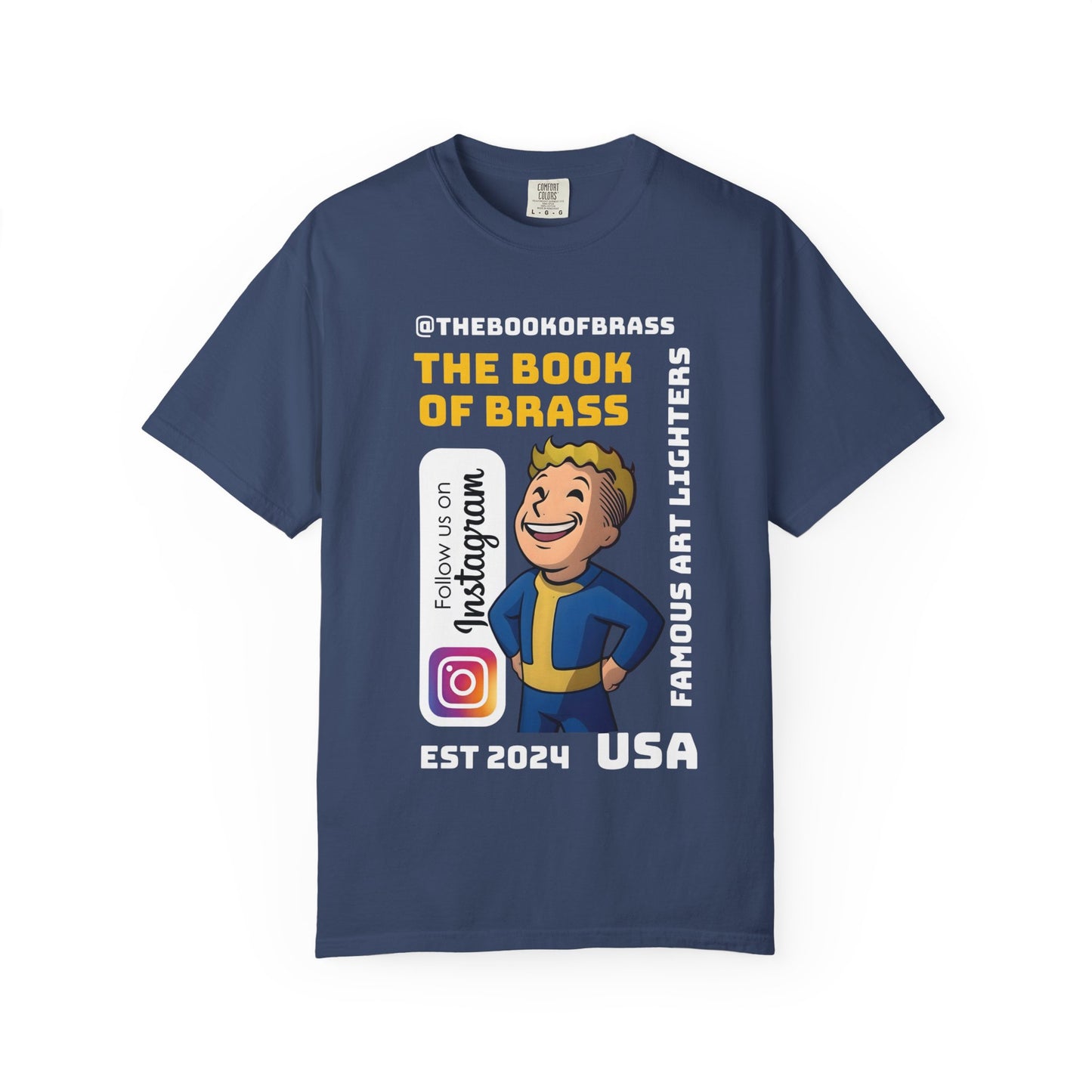 Art lighter Company T-shirt, Official Book of Brass Tee, Unisex Garment-Dyed Shirt, Unique Mens Womens Top, Retro Music Band Merch