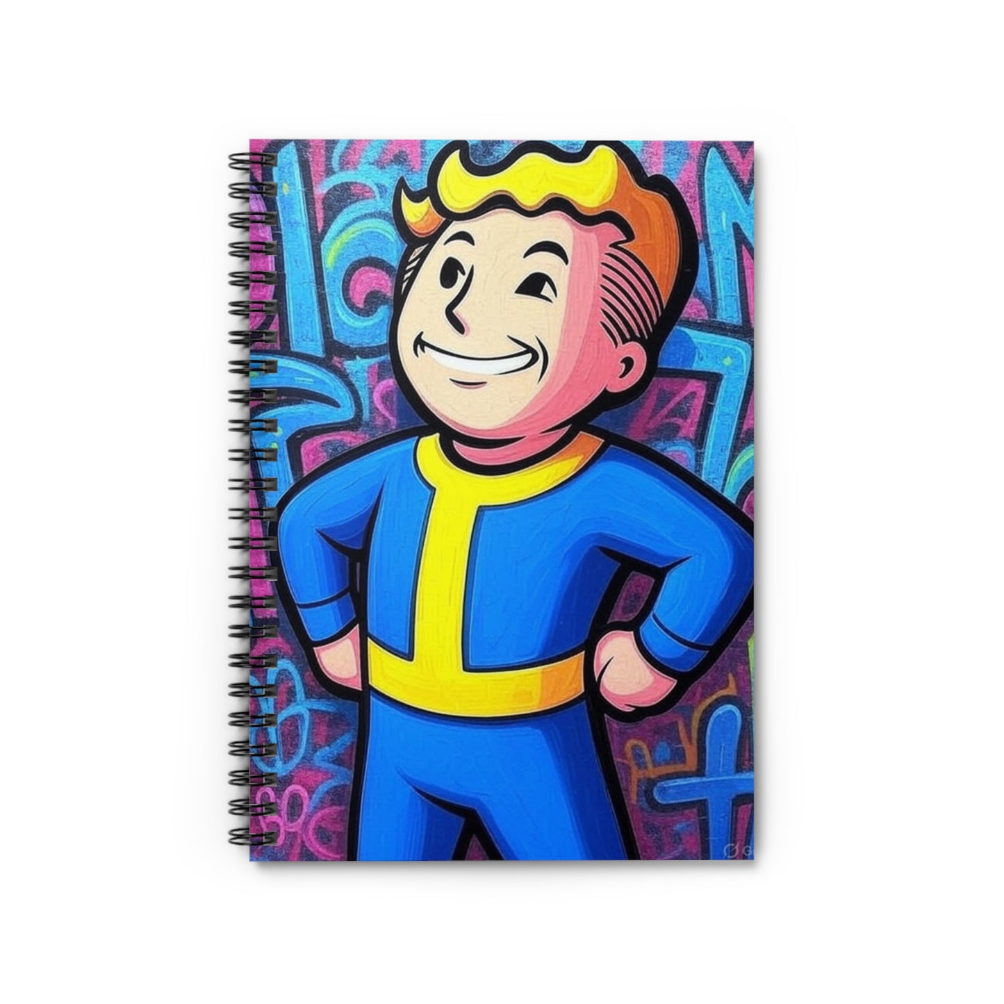 Vibrant Spiral Notebook, Fun Journal for Students, Graffiti Art Notepad, Cool School Supplies, Gift for Gamers