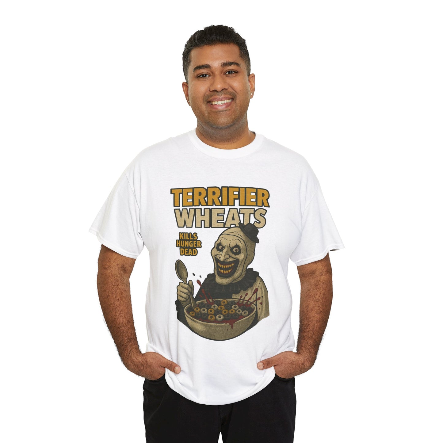 Terrifier Wheats Unisex Heavy Cotton Tee - Halloween Shirt, Horror Fan Gift, Graphic Tee, Movie Merchandise, Fall Fashion
