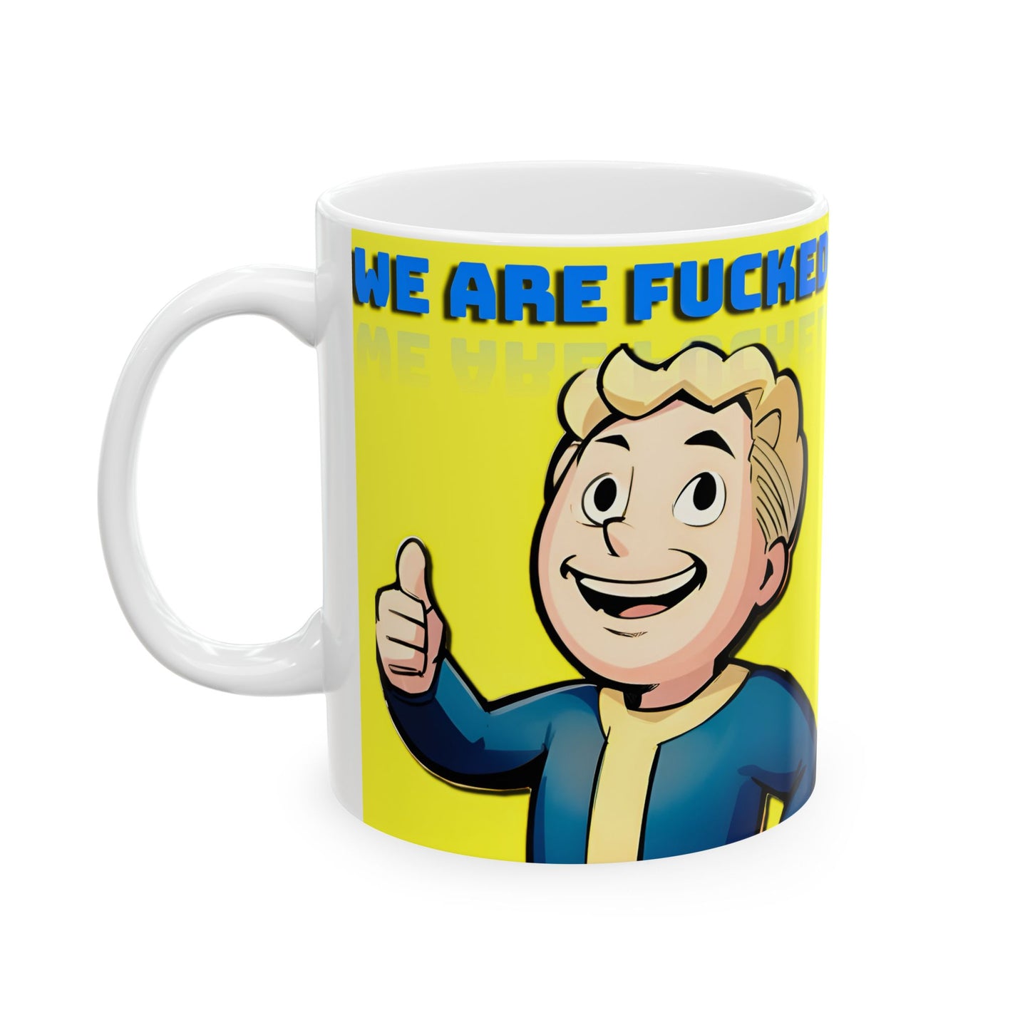 Funny Cartoon Ceramic Mug, Gift for Gamers, Coffee Cup with Humor, Perfect for Birthdays, Fun Office Decor, Playful Collectible