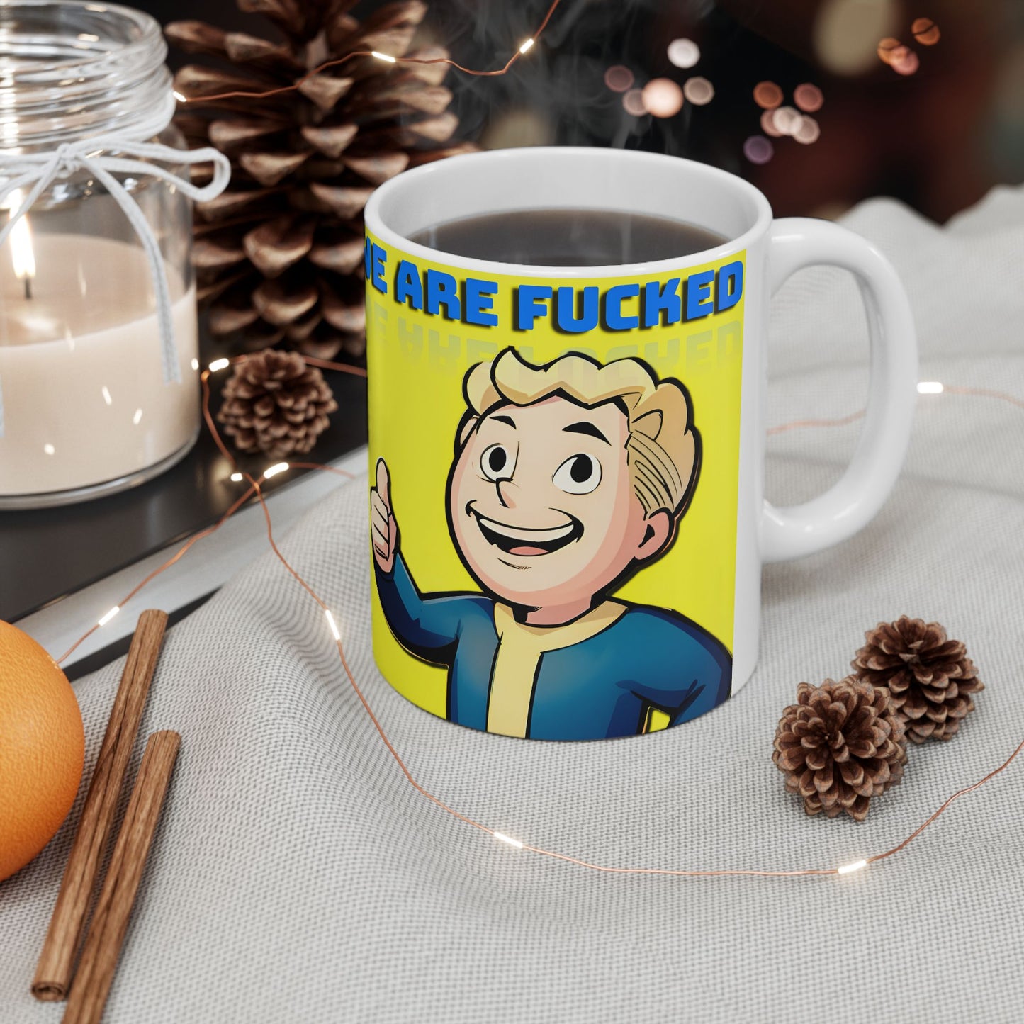 Funny Cartoon Ceramic Mug, Gift for Gamers, Coffee Cup with Humor, Perfect for Birthdays, Fun Office Decor, Playful Collectible