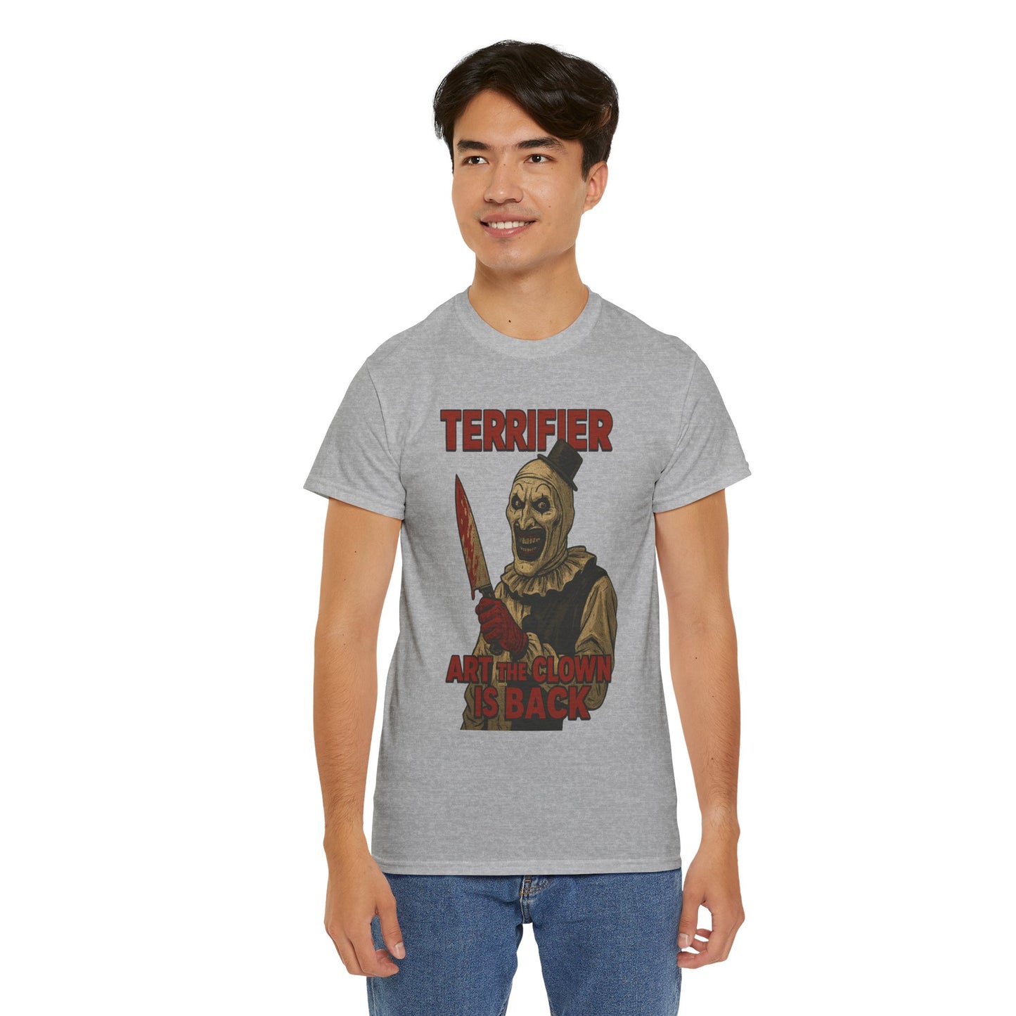 Terrifier Horror Fan Tee, Unisex Cotton Shirt, Scary Movie Merchandise, Gift for Horror Lovers, Halloween Clothing