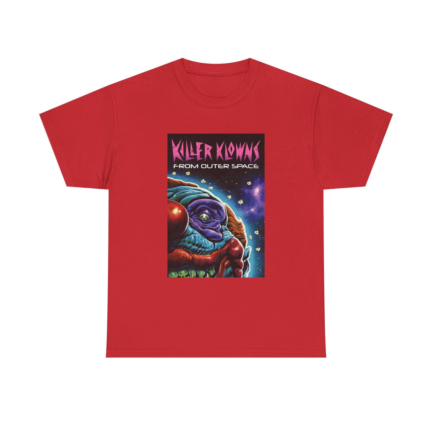 Killer Klowns from Outer Space Tee - Unisex Heavy Cotton T-Shirt, Vintage Horror Shirt, Movie Merch, Halloween Costume, Fun Gift