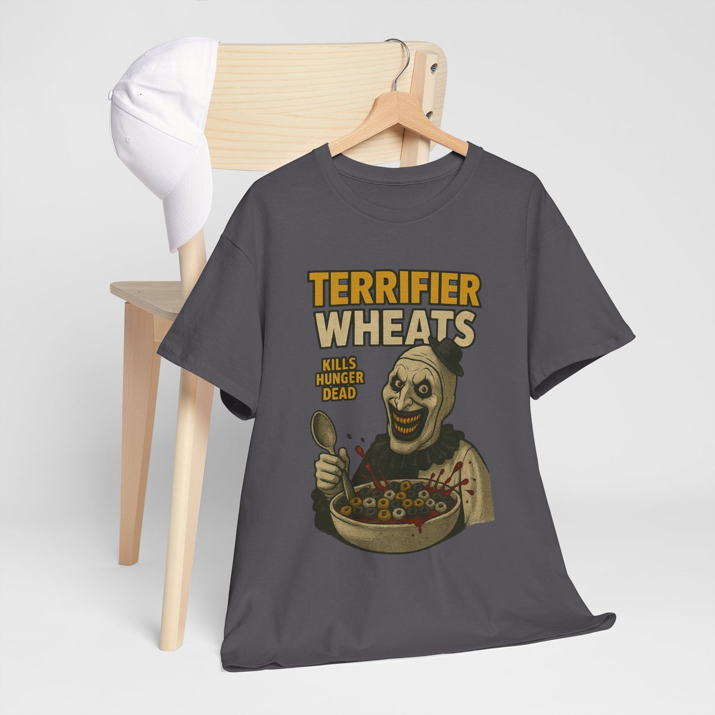 Terrifier Wheats Unisex Heavy Cotton Tee - Halloween Shirt, Horror Fan Gift, Graphic Tee, Movie Merchandise, Fall Fashion