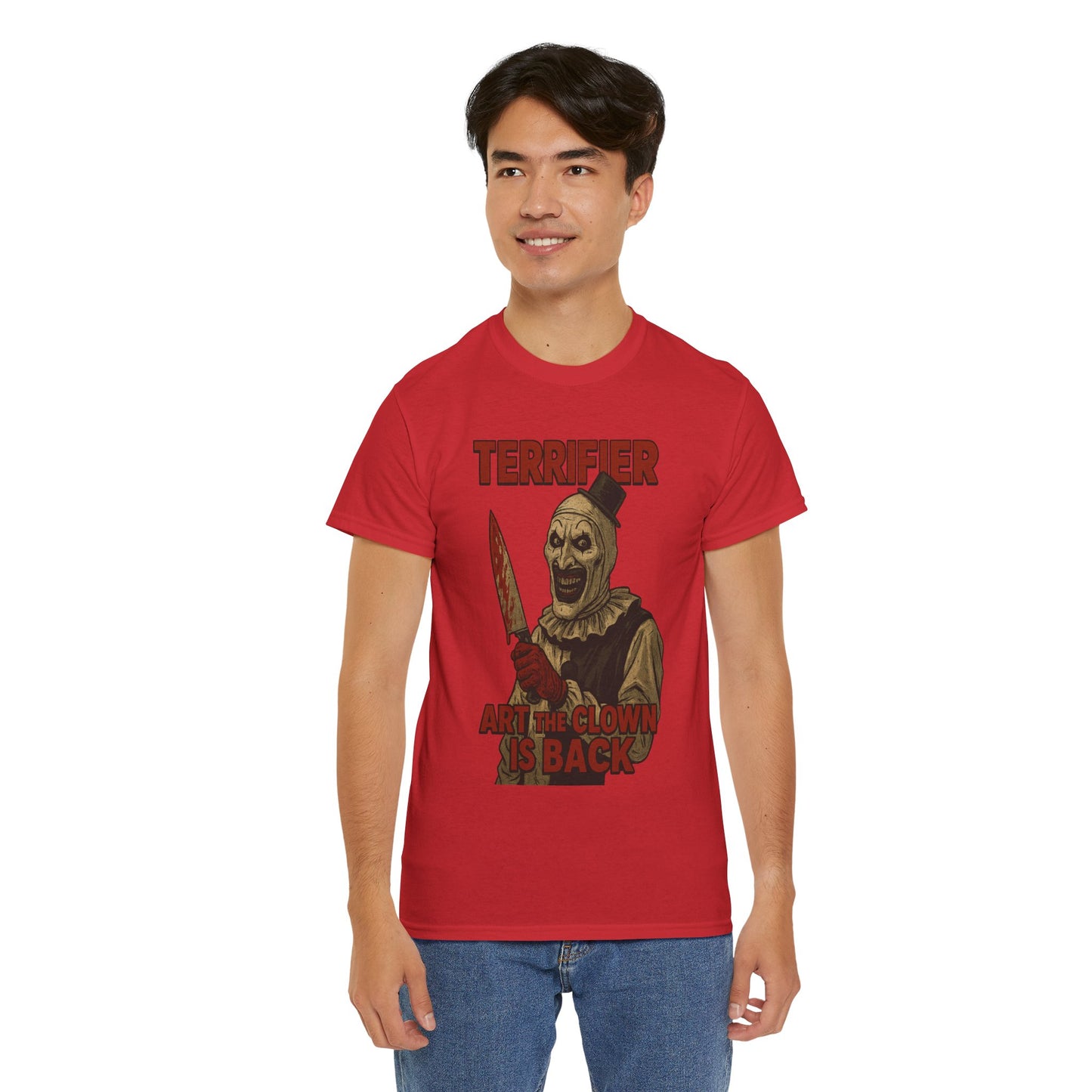 Terrifier Horror Fan Tee, Unisex Cotton Shirt, Scary Movie Merchandise, Gift for Horror Lovers, Halloween Clothing