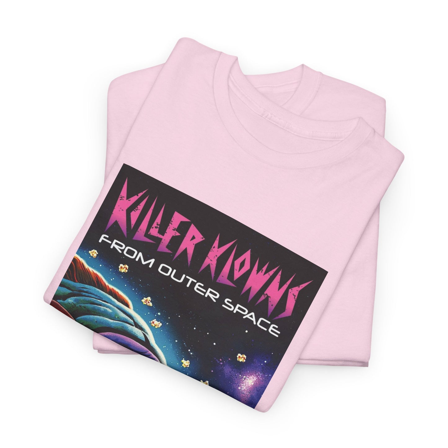 Killer Klowns from Outer Space Tee - Unisex Heavy Cotton T-Shirt, Vintage Horror Shirt, Movie Merch, Halloween Costume, Fun Gift