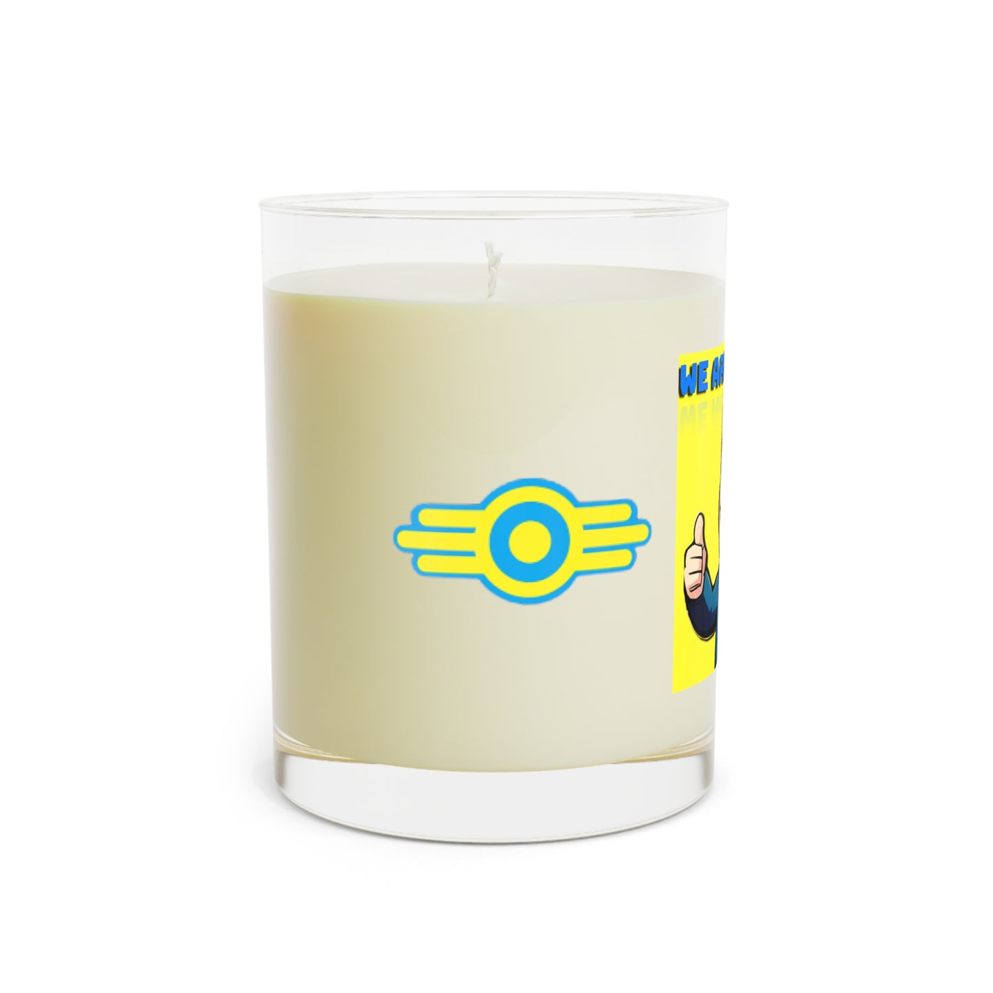 Scented Candle - Vaultboy Fallout Design, Glass, 11oz - Gamer Gift, Gaming Decor, Funny Candle, Novelty Present, Handmade Aromatherapy
