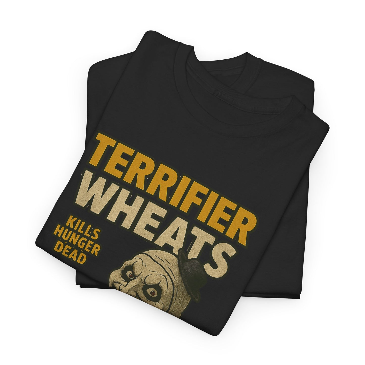 Terrifier Wheats Unisex Heavy Cotton Tee - Halloween Shirt, Horror Fan Gift, Graphic Tee, Movie Merchandise, Fall Fashion