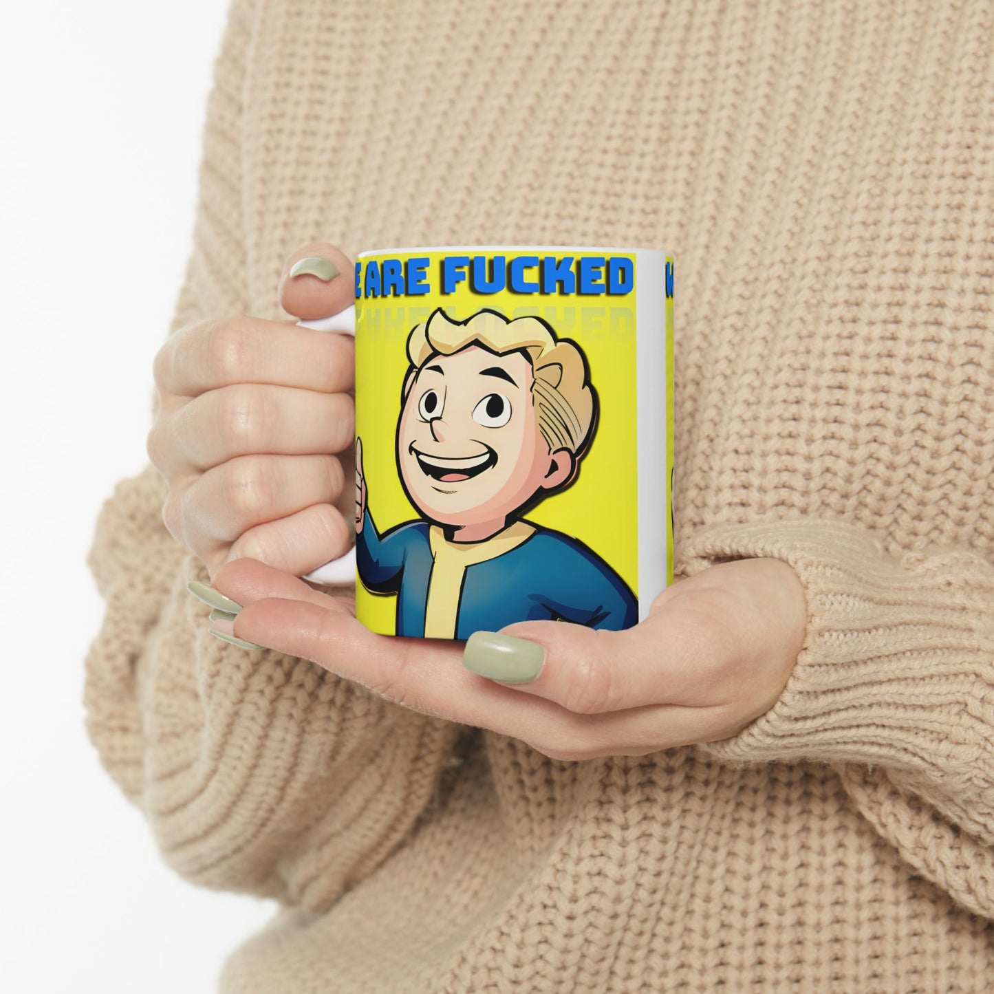 Funny Cartoon Ceramic Mug, Gift for Gamers, Coffee Cup with Humor, Perfect for Birthdays, Fun Office Decor, Playful Collectible