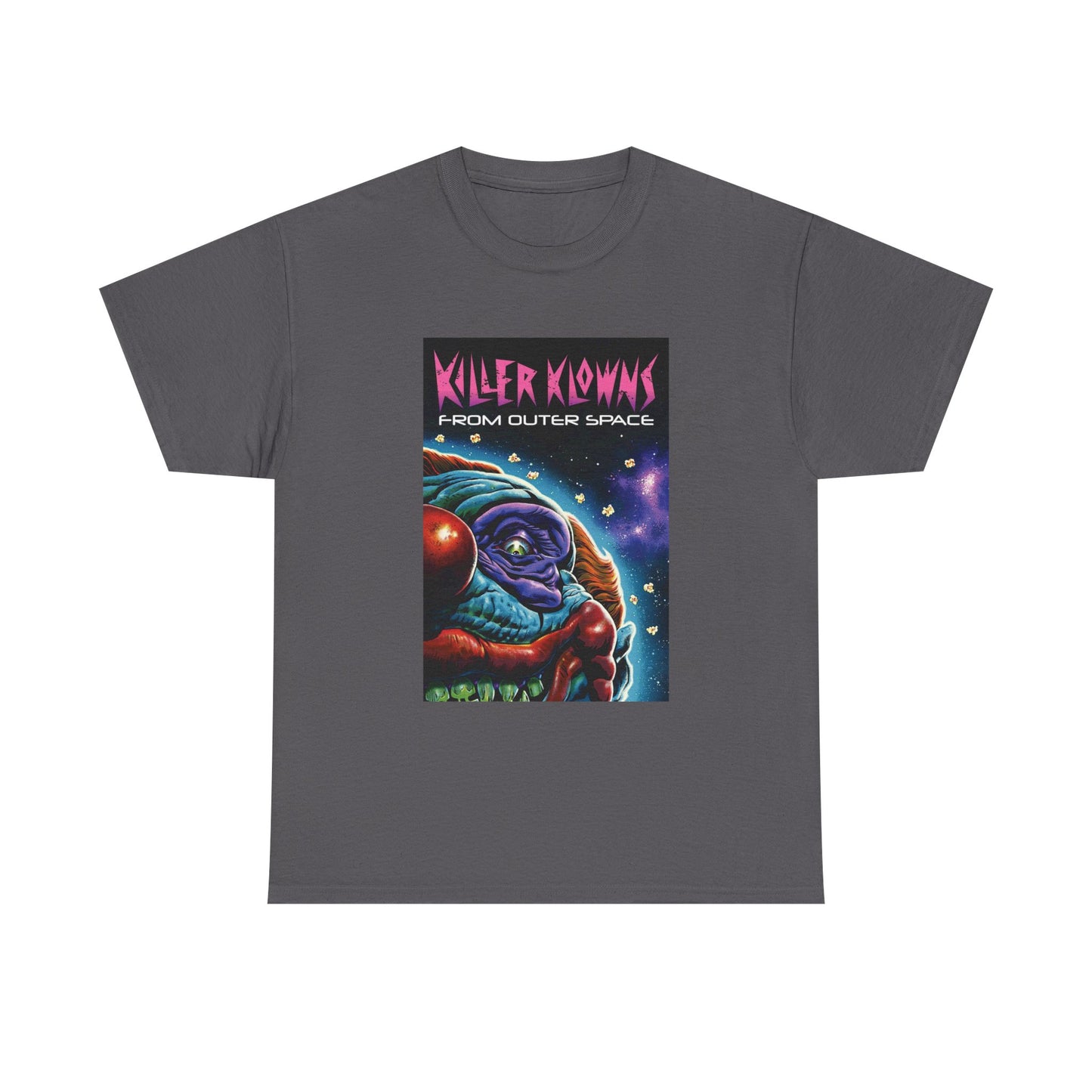 Killer Klowns from Outer Space Tee - Unisex Heavy Cotton T-Shirt, Vintage Horror Shirt, Movie Merch, Halloween Costume, Fun Gift