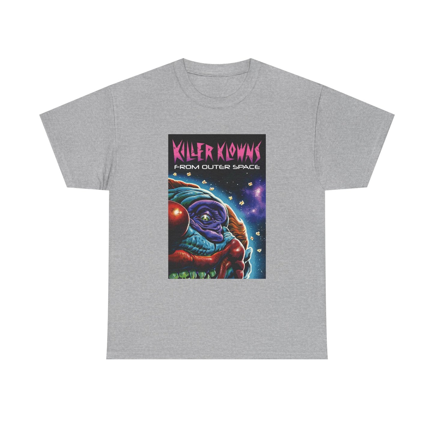 Killer Klowns from Outer Space Tee - Unisex Heavy Cotton T-Shirt, Vintage Horror Shirt, Movie Merch, Halloween Costume, Fun Gift