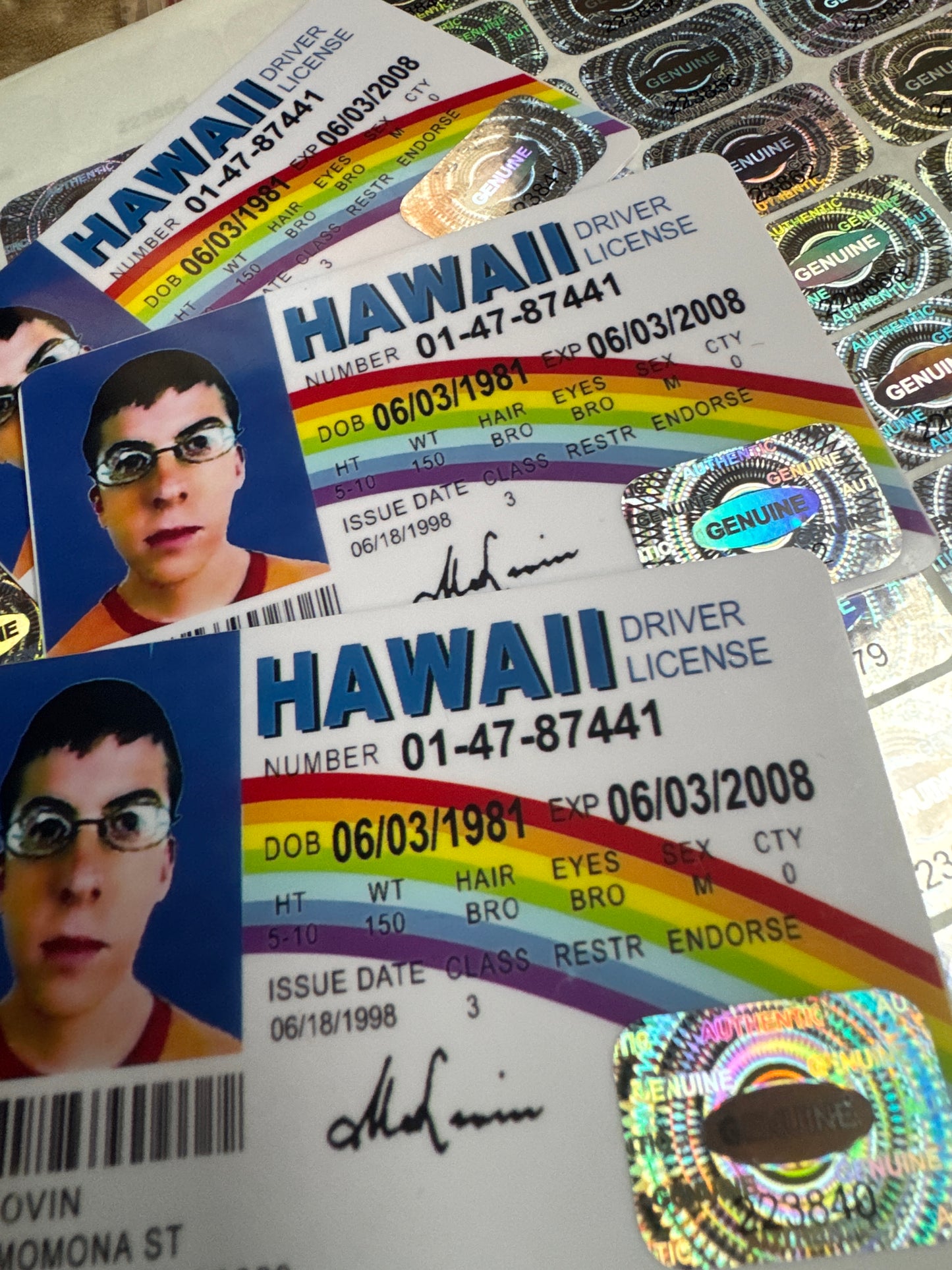 McLovin ID Business Cards - Superbad Movie Replica Design | Custom 25 Pack