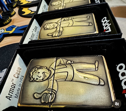 Fallout Vault Boy Brass Zippo - Deep Laser Engraved Art Lighter