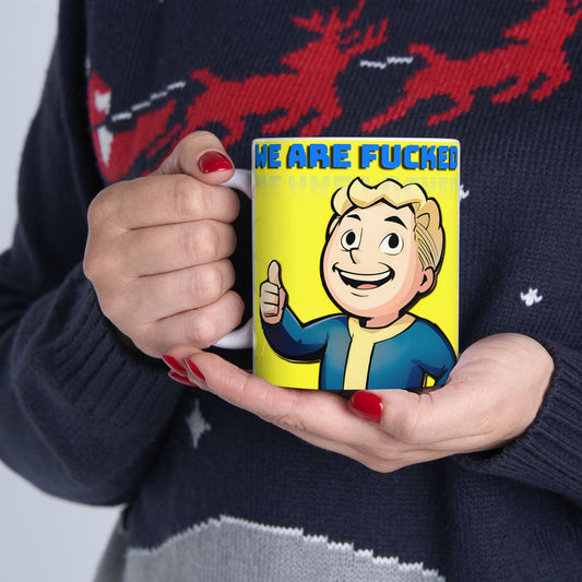 Funny Cartoon Ceramic Mug, Gift for Gamers, Coffee Cup with Humor, Perfect for Birthdays, Fun Office Decor, Playful Collectible