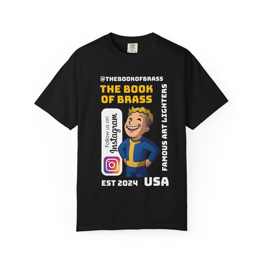 Art lighter Company T-shirt, Official Book of Brass Tee, Unisex Garment-Dyed Shirt, Unique Mens Womens Top, Retro Music Band Merch