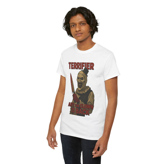 Terrifier Horror Fan Tee, Unisex Cotton Shirt, Scary Movie Merchandise, Gift for Horror Lovers, Halloween Clothing