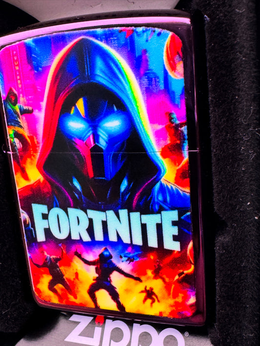 Fortnite-Inspired Purple Chrome Zippo Lighter