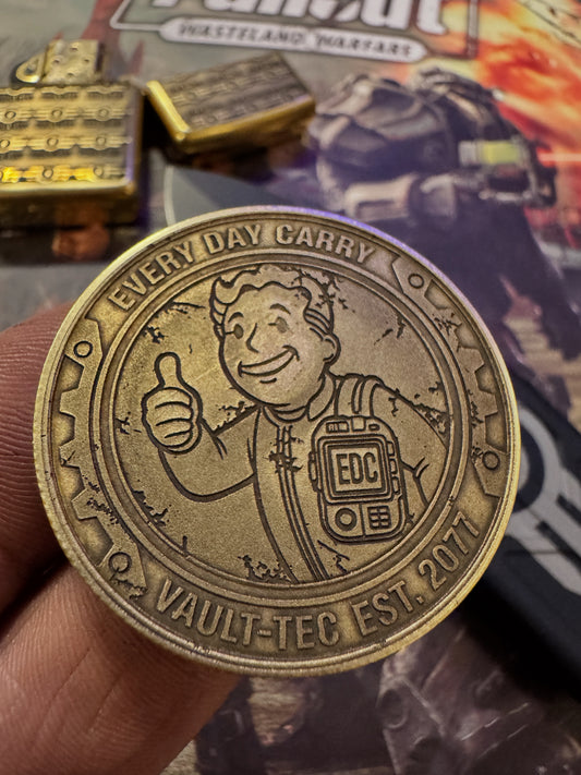 “Edc boy”brass engraved coin