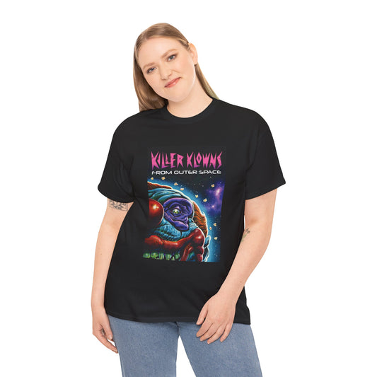 Killer Klowns from Outer Space Tee - Unisex Heavy Cotton T-Shirt, Vintage Horror Shirt, Movie Merch, Halloween Costume, Fun Gift