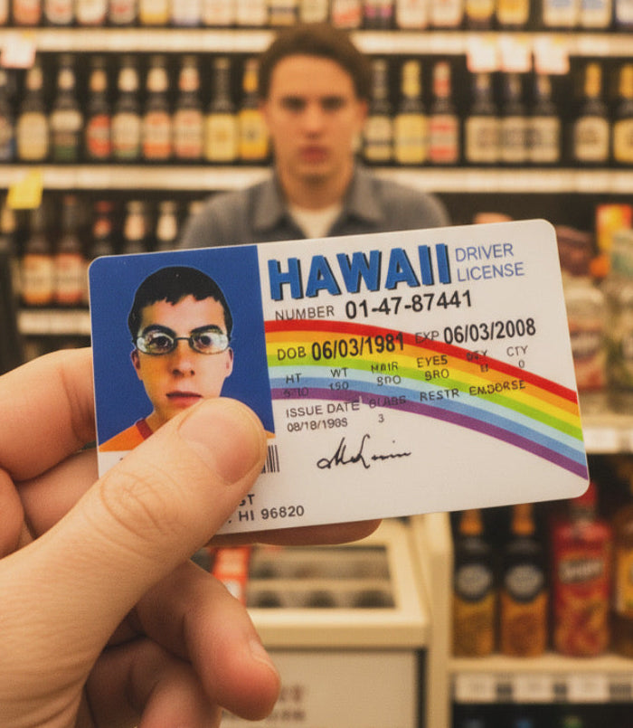 McLovin Superbad Movie Prop | HIGH QUALITY PVC Novelty Driver's License | Thick ID Card Gag Gift